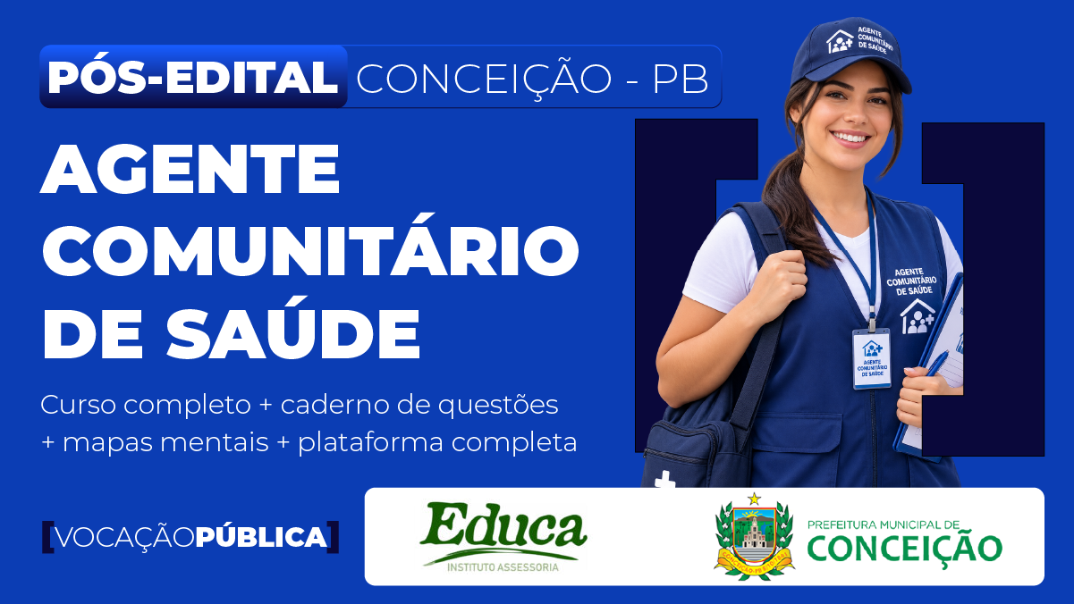 Capa do curso Agente Comunitário de Saúde - Conceição PB - Curso Completo