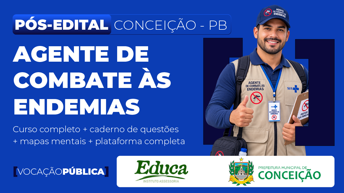Capa do curso Agente de Combate às Endemias - Conceição - PB - Curso Completo